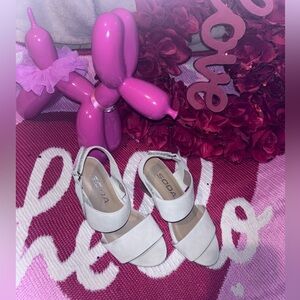 Kids White Dress Sandals | Adjustable Straps | Size 12